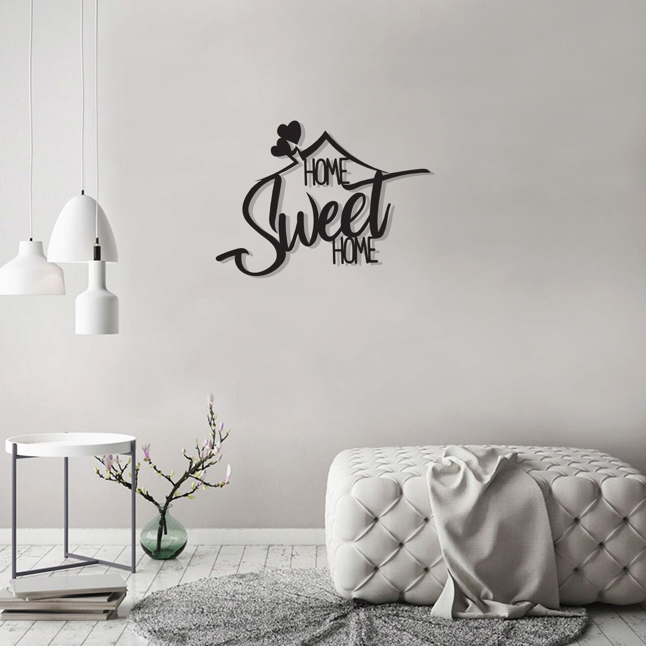 Decoratiune de perete, Welcome, 50 x 70 cm , Negru - imagine 5